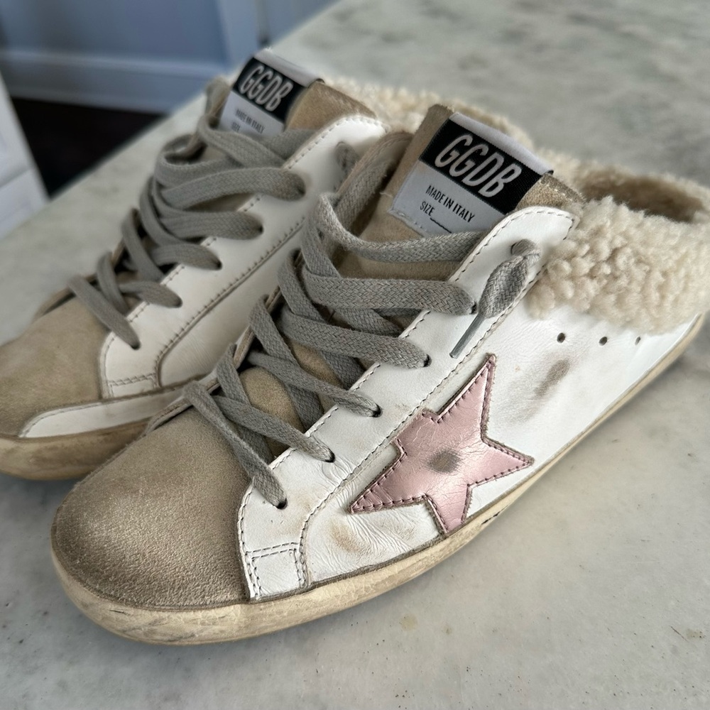 Golden Goose Super Star Sabot with shearling